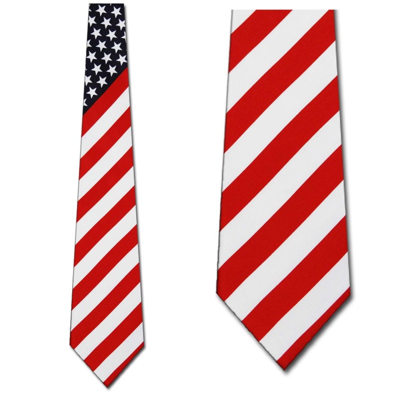 Three Rooker Mens FLAG ties American Flags Necktie