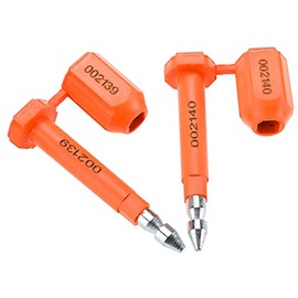 Amarine Made Bolt Seal (50 piezas) Sello de envío con numeración progresiva de impresión para contenedores de carga y remolques de camiones, sello de contenedor de carga (naranja)