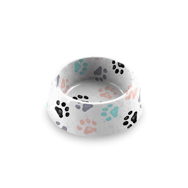 Abode Homewares Retro Paw Print 2.5 Cup Durable Melamine Pet