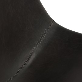 Cortesi Home Casablanca Dining Chair in Chalkboard Black Faux Leather (Set of 2)