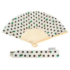 Crane Workshop Harapeko Folding Fan, Mother's Day, Father's Day, Beige Mizutama, 15.0 x 8.7 x 1.2 inches (380 x 220 x 30 mm)