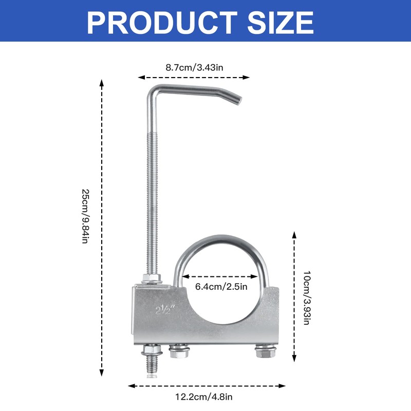 Infreecs 2.5 Inch Universal Exhaust Hanger, Exhaust Clamp with Hanger