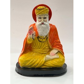 GURU NANAK DEV JI Idol Statue Photo IK ONKAR | Sikh Gift Ideas Home Decor Gift Items (Yellow)