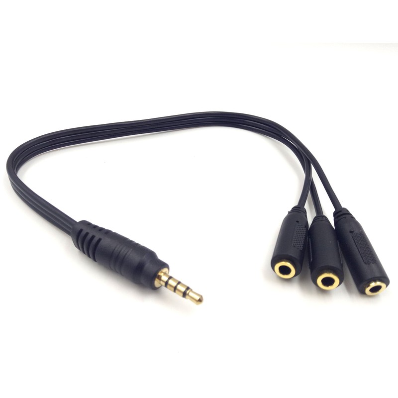 9 Inch 3.5mm (1/8") TRRS Male Plug to 3X Female