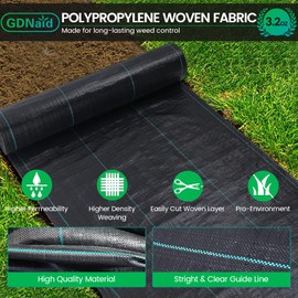 GDNaid 4ftx300ft Weed Barrier Landscape Fabric Heavy Duty, 3.2oz Weed Barrier Fabric, Weed Fabric Garden Fabric, Woven Geotextile Fabric