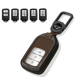 Smart Key Case for Honda 2/3/4/5/6 Button Keyless Entry Honda 2015 - Up Civic Accord Fit Pilot CR-V Honda Key Case Assembly Key Case Metal Key Bag Key Bag Cover Comfortable Touch Key Chain Key Case