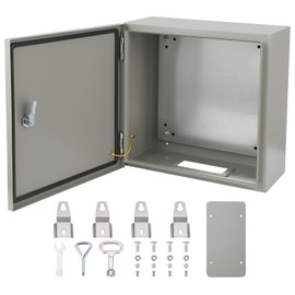 Steel Electrical Box 16" x 16" x 8" Electrical Enclosure Box 304 Stainless Steel Enclosure Box Waterproof Metal Electrical Enclosure with Lock and Mounting Plate