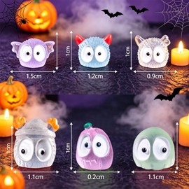 IAIHBBLY 56 Pcs Halloween Luminous Mini Miniature Resin Ghost Figurines