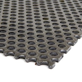 A36 Carbon Steel Perforated Sheet, Unpolished (Mill) Finish, Hot Rolled, Staggered 0.25" Holes, ASTM A36, 0.12" Thickness, 11 Gauge, 12" Width, 36" Length, 0.375" Center to Center, OnlineMetals