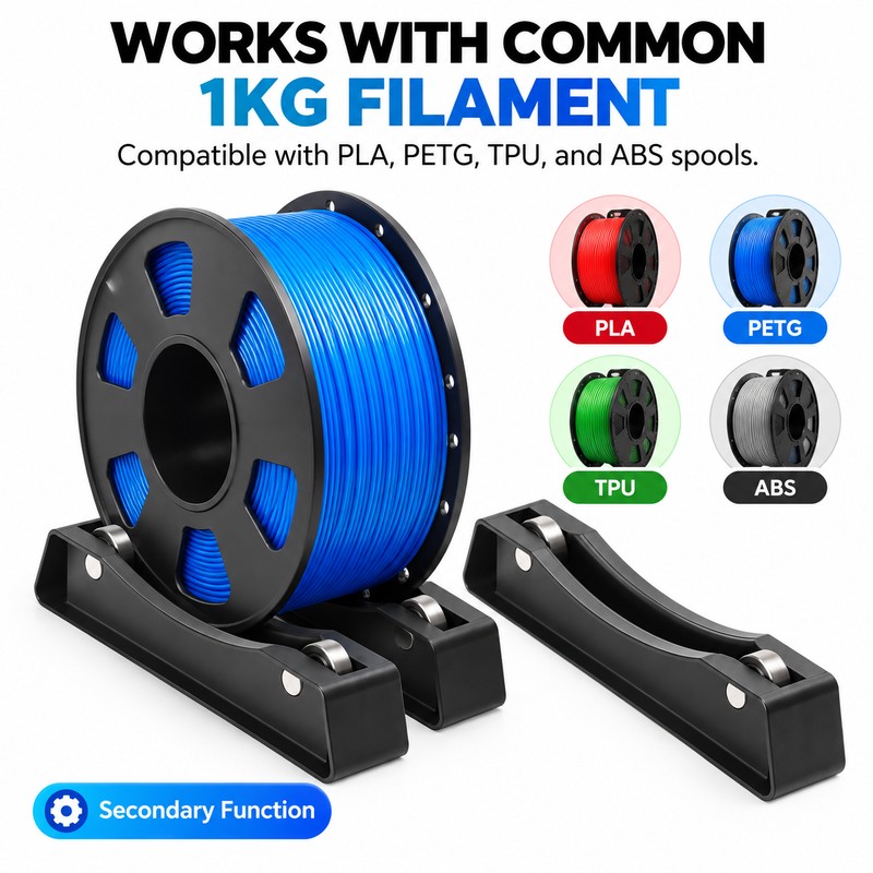 3D Printer Filament Spool Holder for 1KG PLA, PETG, TPU