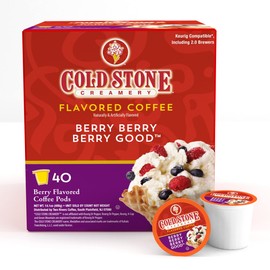 Cold Stone Creamery Beverages Berry Berry Berry Good Ice Cream Flavored Coffee Pods, Compatible with Keurig K Cup Brewers, 40 Count