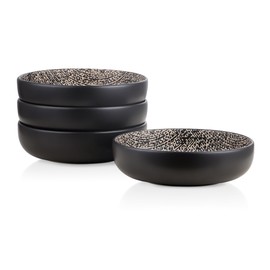 Stone Lain Stoneware Dish Set, 4 Bowls, Sophie - Brown and Black