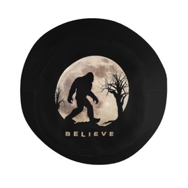 Funny Bigfoot Sasquatch Full Moon Bucket Hat Summer Sun Hat for Travel Beach Golf Fishing - Fashion Packable Fun Outdoor Fisherman Boonie Hat for Men and Women