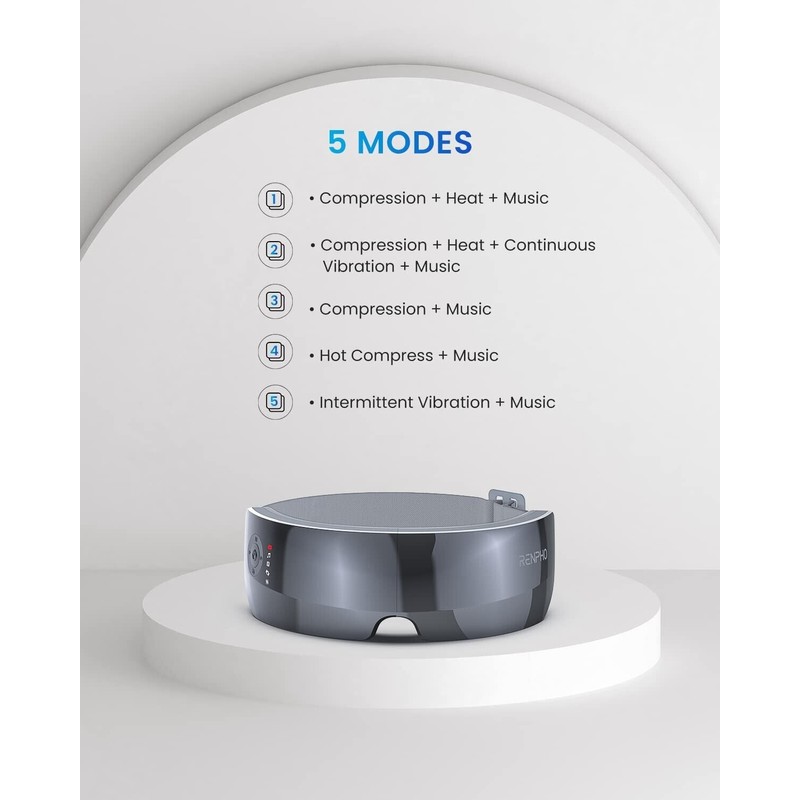 RENPHO Heated Eye Massager for Migraine, Temple Massager, Compression Massage