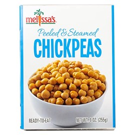 Melissa's Steamed Chickpeas, Garbanzo Beans, Pre-Cooked, Ready to Eat (3 packages)