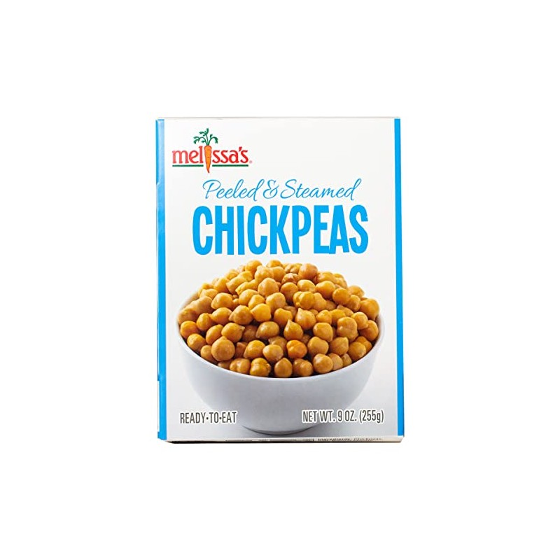 Melissa's Steamed Chickpeas, Garbanzo Beans, Pre-Cooked, Ready to Eat (3