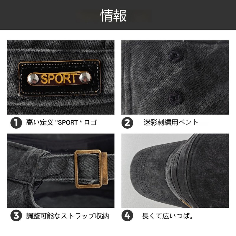 RUNQIU Military Design Solid Work Cap Retro Denim Military Cap