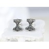 Mighty Thor's Hammer Mjöllnir .925 Sterling Silver Stud Earrings