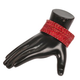 Touchstone NEW Colorful 2 Dozen Bangle Collection Indian Bollywood Hand Peeled Golden Dots Textured Hot Chili Red Designer Jewelry Bracelets Bangle Bracelets Set Of 24. For Women.