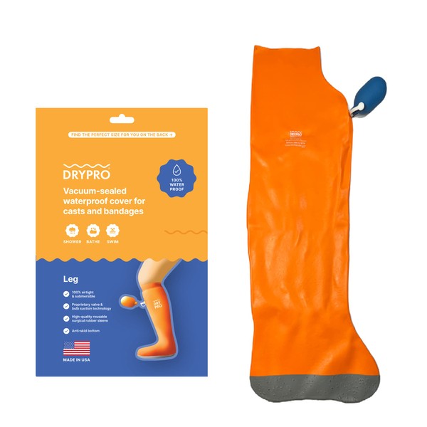 DryCorp DRYPRO Waterproof Leg Cast Cover - Sized for both Kids and Adults - Ideal for the Bath Shower or Swimming - Small Full Leg – (FL-14)