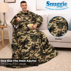 Snuggie The Original Wearable Blanket That Has Sleeves, Warm, Cozy, Super Soft Fleece, Functional Blanket with Sleeves & Pockets for Adult, Women, Men, As Seen On TV- Camo