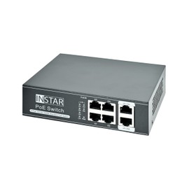 INSTAR IN-PoE 4065 PoE Switch - Gigabit - 10/100/1000 Mbit/s - Power Over Ethernet - 4x PoE Ports + 2x Uplink - IEEE 802.3af and 802.3at - Max. 65 Watt - 30 Watts per Port