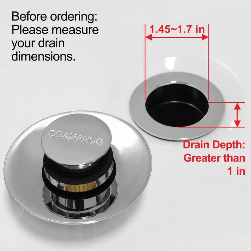coamanug Bathtub Stopper | Shower Drain Hair Catcher, Pop-up Tub