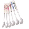 6 Pack Stainless Steel Coffee Spoon Ceramic Handle Teaspoon Sugar