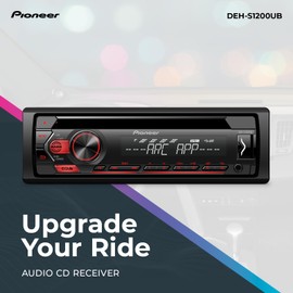 Pioneer DEH-S1200UB 1-Din CD Receiver – USB, AUX, FLAC Playback, AM/FM Radio, 50W x 4 Output, MIXTRAX, Detachable Face, Preset EQ, Bass Boost, Remote Control Included