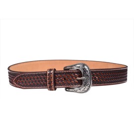 Affilare Western Genuine Leather Brown Basket Weave Belt For Men and Women 30WE003