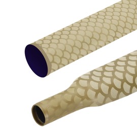 MECCANIXITY 3.3ft Heat Shrink Tubing for Fishing Rods, 1.8:1 Fish Scale Pattern Heat Shrink Wrap Handle Rod Grip with Anti-Slip Waterproof Insulation (Dia: 40mm, Gold)