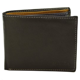flevado Men's Wallet Multi Colours Genuine Leather Wallet Landscape Format, Colourful, Modern