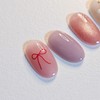 Pearl Flower Handmade Nail Tips - Coffin Midi / 진주