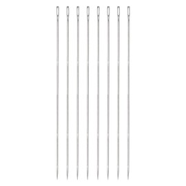HARFINGTON 8PCS Upholstery Needle 10in Extra Long Stainless Steel Silver Sharp Hand Sewing Needles for Leather, Denim, Tufting, Bulky Items, Pillows