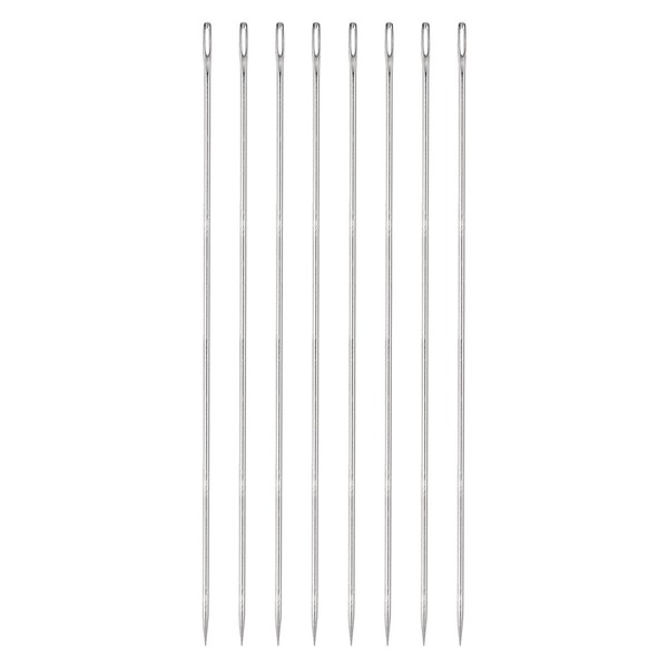 HARFINGTON 8PCS Upholstery Needle 10in Extra Long Stainless Steel Silver