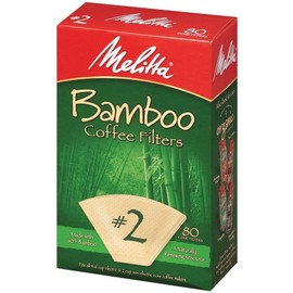 Melitta #2 Cone Bamboo Paper Coffee Filters, 80 Count