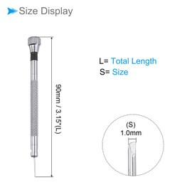 CoCud Mini Slotted Screwdriver, 1.0mm Size 90mm Length, Carbon Steel Small Flat Head Screwdrivers Black - (Applications: for Glasses, Watch or Laptop), 2-Pieces