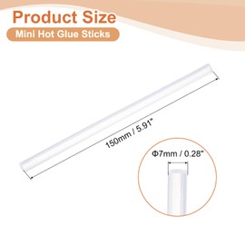 sourcing map 32 Pcs Mini Hot Glue Sticks, 0.28" Dia x 5.91" Long EVA Glue Gun Sticks, White Clear Mini Hot Melt Glue Sticks for DIY Craft Sticky Projects