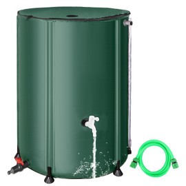 FAMIROSA 132 Gallon / 500L Collapsible Rain Barrel, Foldable PVC Water Barrels to Collect Rainwater from Gutter, Portable Water Collection System with Hose Spigot, Garden Water Catcher Collector Green