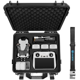 Lekufee Waterproof Hard Carrying Case for DJI Mini 4 Pro/4/3 Pro/Mini 3,Fly More Combo,DJI RC 2/RC,RC N3/2/1 Remote Controller and Accessories(Case Only)