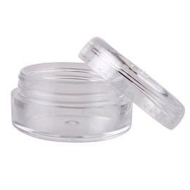 Wowlife 50 PCS Empty Clear Plastic Cosmetic Containers Jars Pot 5 Gram Size Eyshadow Makeup Nail Powder