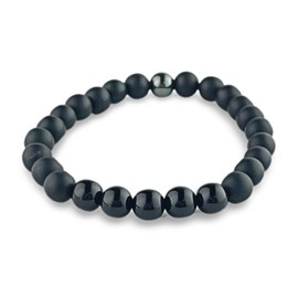SoulKu Black Onyx Strong Bracelet for Men, Inspirational Gifts for Husband, Father, & Brother