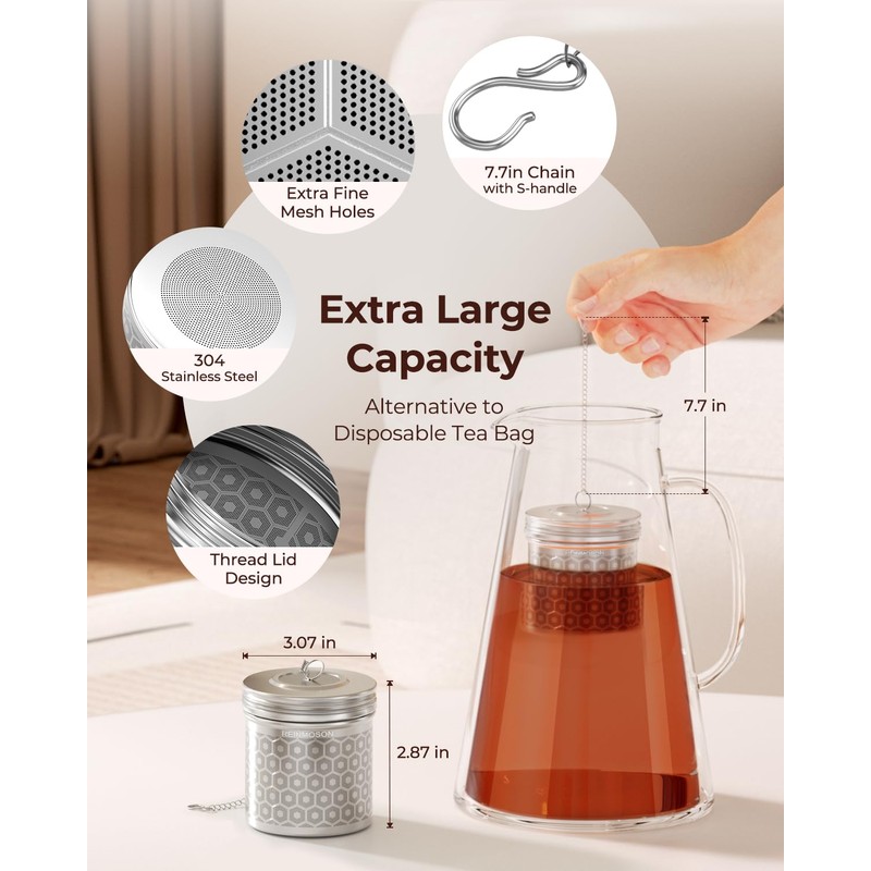 2 Pack Reinmoson Extra Large Tea Infuser for Loose Tea