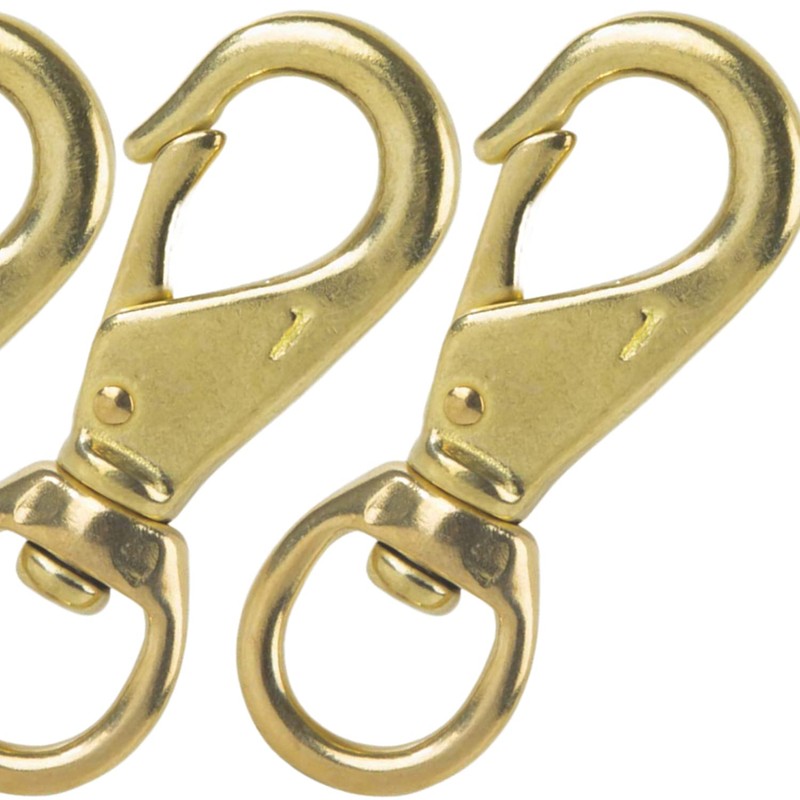 Faneta 3-1/4 inch Solid Brass Swivel Snap Hooks Clips with