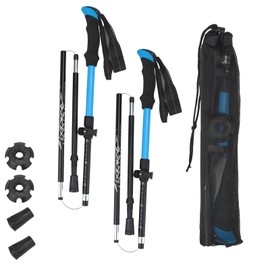 2PCS Collapsible Walking Poles, Retractable Hiking Sticks with Anti-Shock and Quick Lock System, Ultra-Lightweight Aluminum Hiking Accessories for Hiking, Camping and Mountaineering
