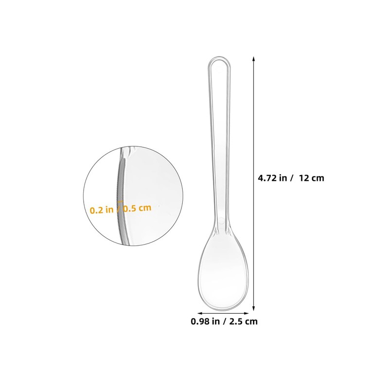 Clear Disposable Dessert Spoons 100 pack Individually Wrapped Mini Tasting