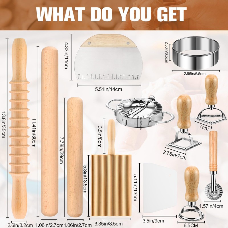 14 Pieces Pasta Making Tools Set, Ravioli Mold Set, Ravioli