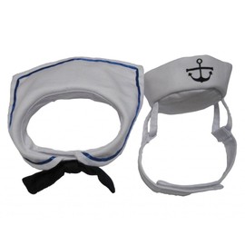 Dogs Kingdom Cat Dog Sailor Costume Hat Navy Tie Pet Sailor Costume Set