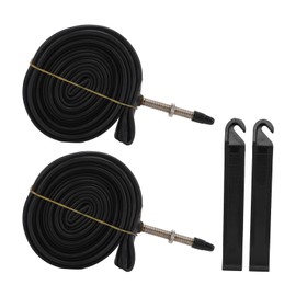 Pack of 2 700 x 23-25C Road Bike Inner Tube, 28 Inch Bicycle Inner Tube, Butyl Rubber Bicycle Inner Tube with 2 Tyre Levers for Road Bike, Mountain Bike, Gravel Bike (48 mm Presta Valve)