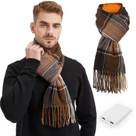 vapesoon Fashionable and warm unisex heated scarf. Ideal for walking, camping, working, Thanksgiving, Christmas and more, khaki